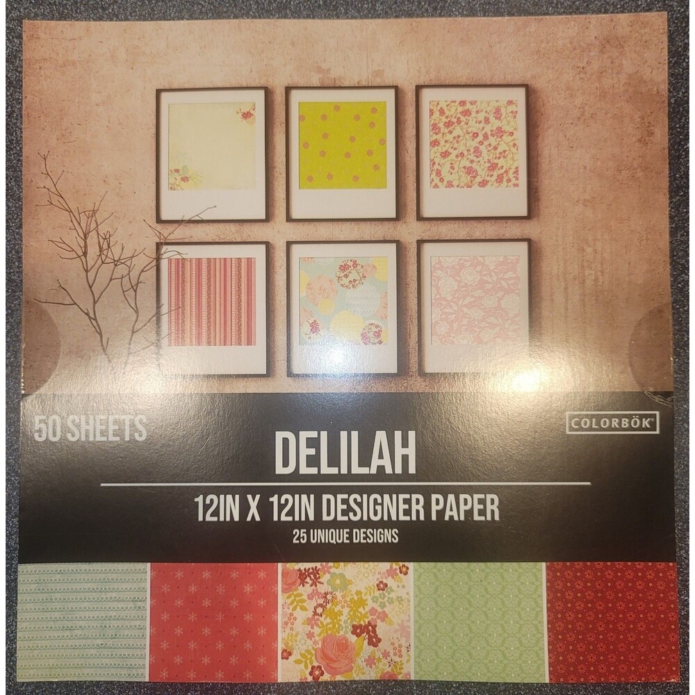 Colorbok "Delilah" Designer Paper Pad, 12"x12", 50 Sheets (25 Designs)